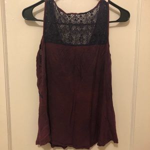 Burgundy and Black Tank Top